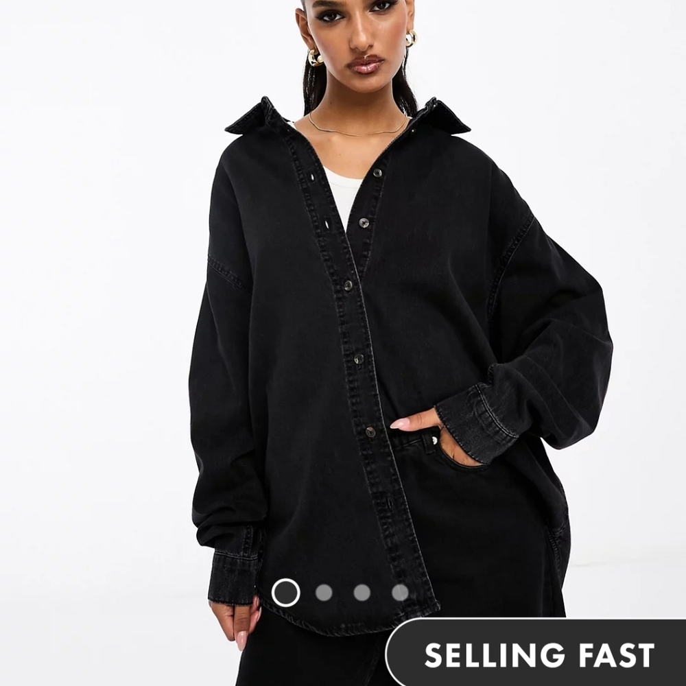 ASOS Design black denim shirt